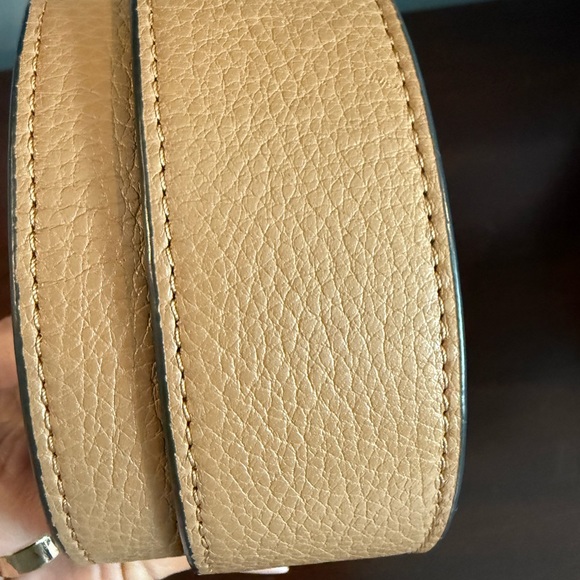 Tan Leather Bag Strap with Silver Hardware - Picture 7 of 10